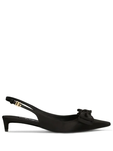 Pantofi cu toc Dolce & Gabbana cu funde slingback negru