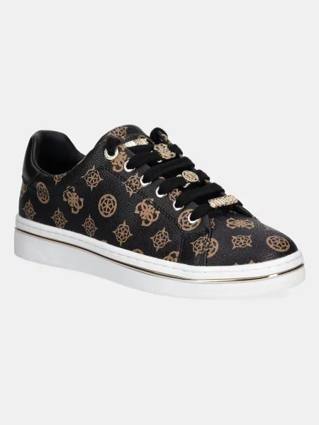 Guess sneakersy STASEY czarny FLPSTA brązowe