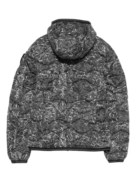 Palton Blauer cu model floral cu glugă negru