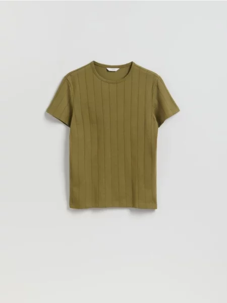 Reserved Tricou slim fit verde-oliv deschis verde