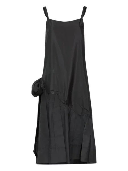 Rochie midi Maison Margiela cu funde până la genunchi de costum negru
