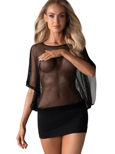 Эротическое платье и трусики стринг Комплект_Obsessive_Punker_dress чорна