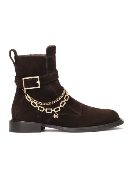 Buty do kostki Kazar skórzane brązowe