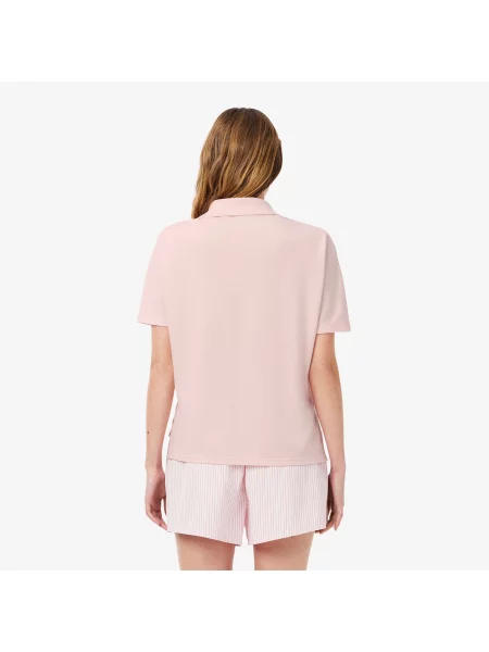 Lacoste Koszulka Polo Fluid Piqué O Swobodnym Kroju różowa