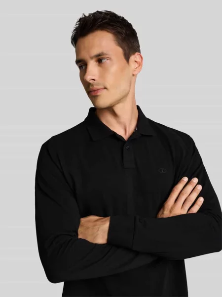 Koszulka polo z detal z logo Tom Tailor czarna