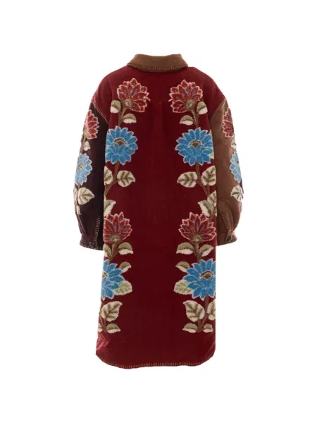 Palton Farm Rio cu model floral maro