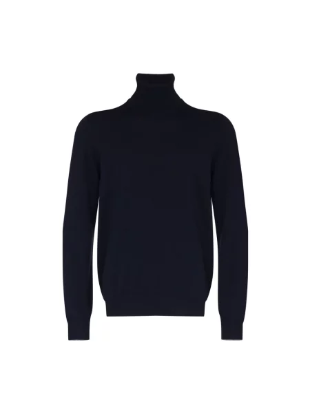 Sweter z golfem Brunello Cucinelli niebieski