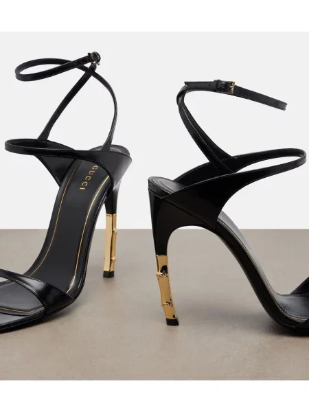 Sandale Gucci din piele slingback negru