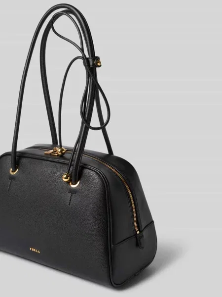 Torba na ramię z prawdziwej skóra model POPPY' Furla czarna