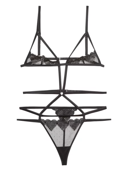 Боди Fleur Du Mal със сърца черно