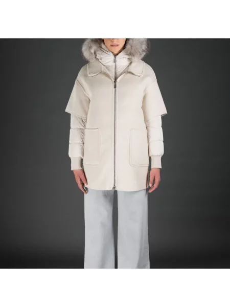 Płaszcz Moorer z kaszmiru beżowy