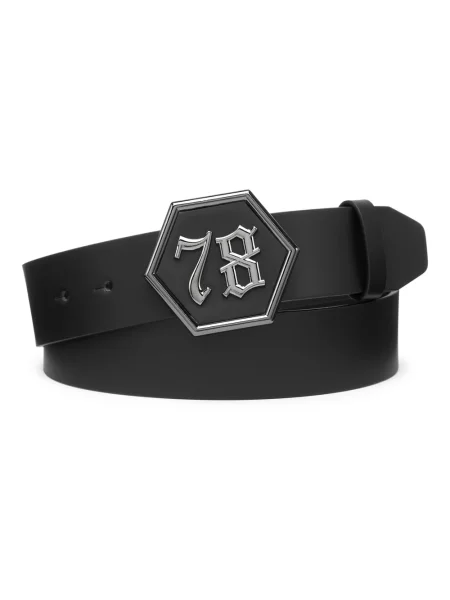 Pasek Philipp Plein skórzany czarny