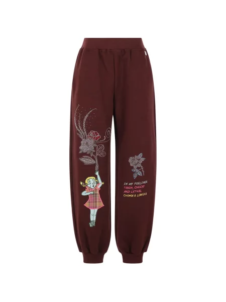 Pantaloni Chopova Lowena cu imagine alergare maro