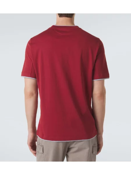 Tricou Brunello Cucinelli din jerseu roșu