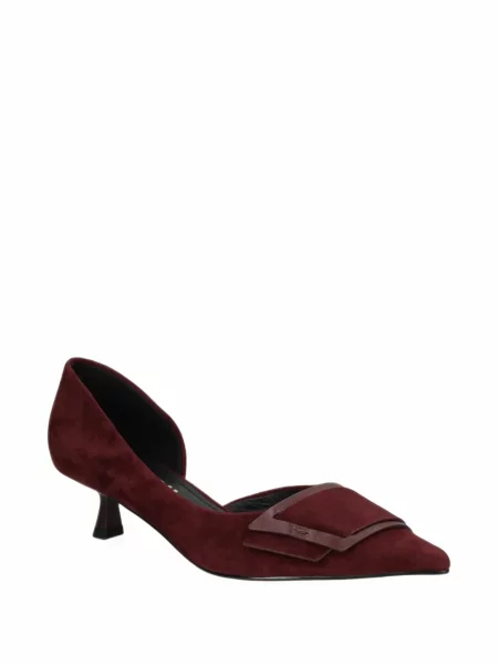 Pantofi cu toc Bibi Lou din piele de căprioară roșu