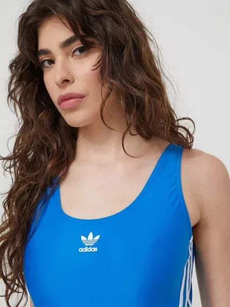 Jednodílné plavky adidas Originals měkký košík modré