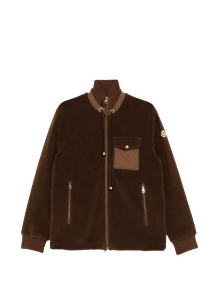 Matlasat geacă Moncler din fleece maro