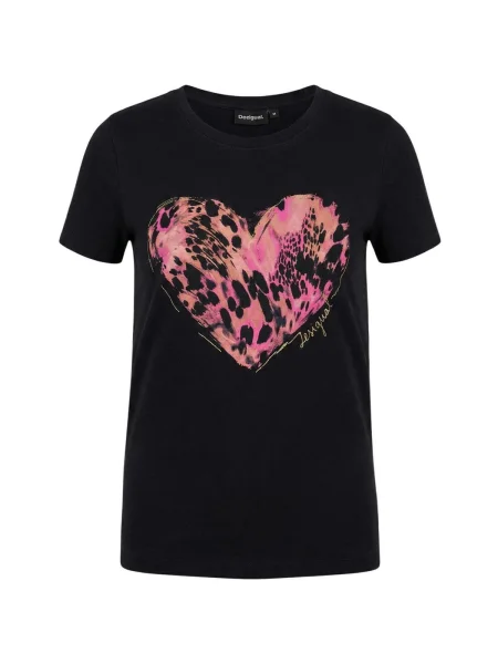 Tricou Desigual cu dungi de tigru negru