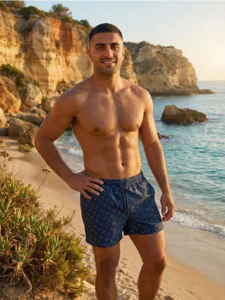 Sinsay Szorty kąpielowe ze wzorem granatowy