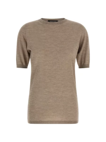 Scurt tricou Fabiana Filippi tricotate maro