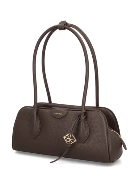 Kabelka Calvin Klein Emblem Trio Pebble hnědá