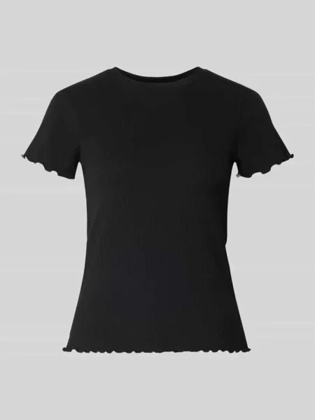 T-shirt o kroju slim fit z dodatkiem model NICCA' Pieces czarna