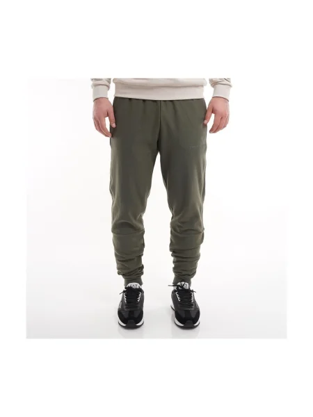 Pantaloni de trening Emporio Armani cu autograf verde