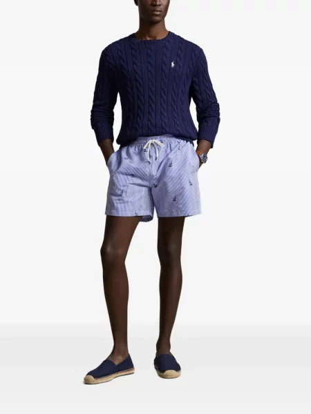 Șosete Polo Ralph Lauren cu broderie în carouri de flanelă verde