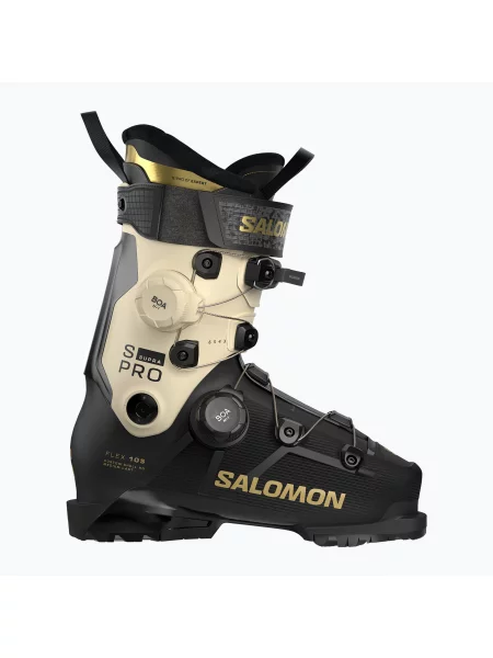Încălțăminte de schi pentru femei Salomon S/PRO Supra Dual Boa W black/ birch/gold met negru