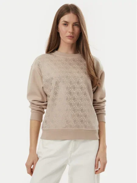 GUESS Sweater majica / prozirna bež