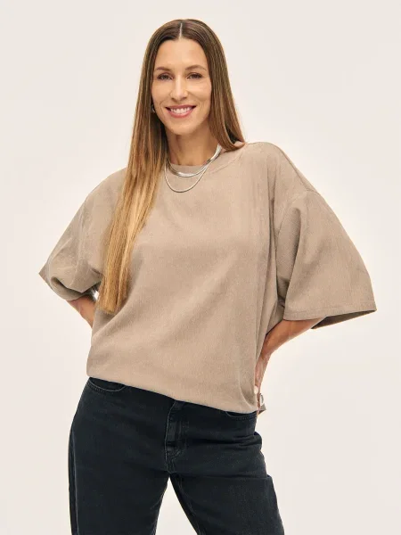 Kamila Šikl Majica taupe siva