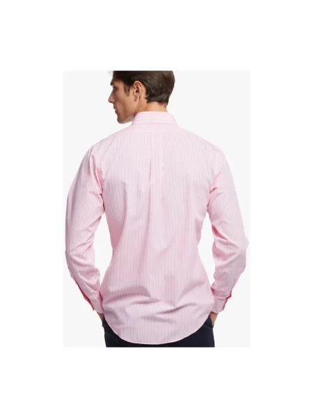 Koszula Brooks Brothers w kratę z twillu z kołnierzem różowa