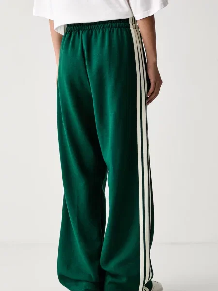Adidas spodnie straight z bawełną Essentials zielone