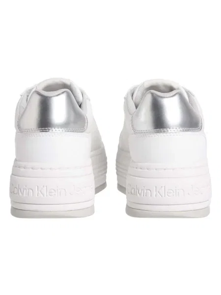 Sneakerși Calvin Klein Jeans din dantelă alb