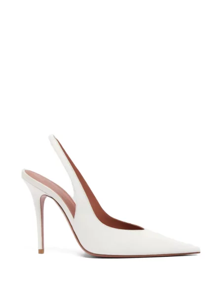 Sandale Amina Muaddi slingback alb