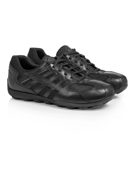 Sneakersy Geox skórzane w wężowy wzór czarne