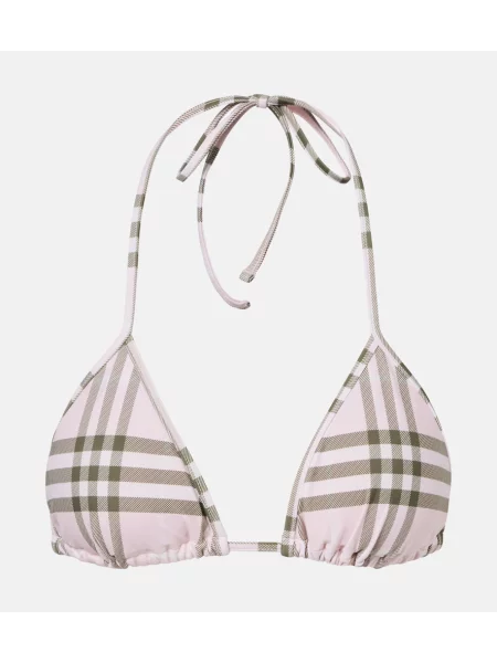 Top Burberry w kratę różowy