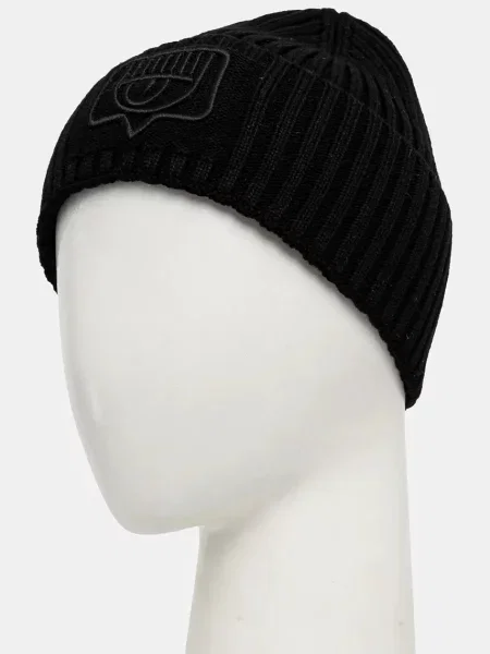 Шапка з домішкою вовни Chiara Ferragni з тонкого трикотажу чорний