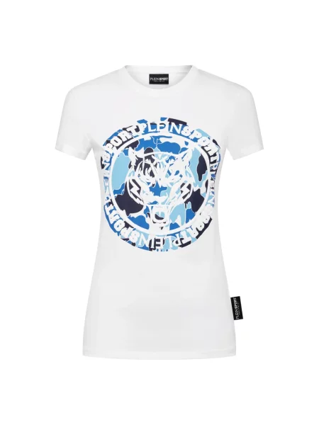 Koszulka Plein Sport w tygrysie prążki biała