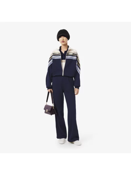 Lacoste Spodnie Dresowe Wide Leg granatowe