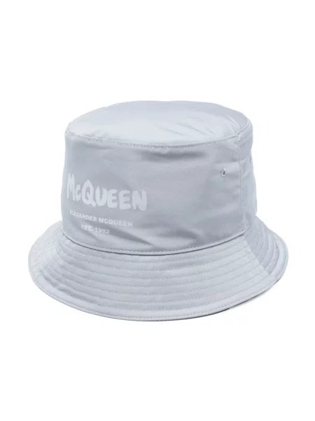 Kapelusz Alexander Mcqueen z logo szary