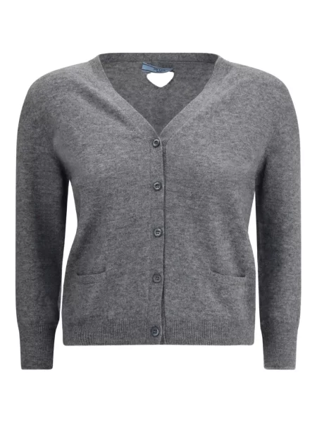 Cardigan Prada cu decolteu în V gri