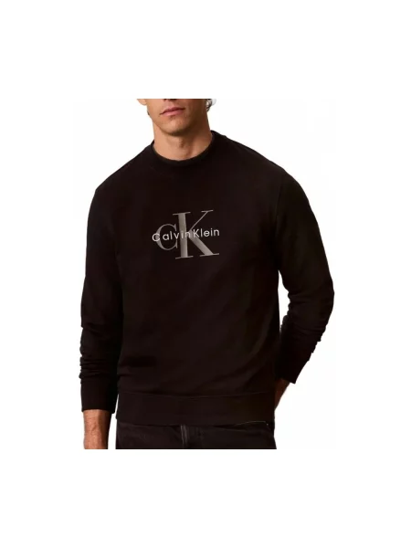 Froté mikina Calvin Klein čierna