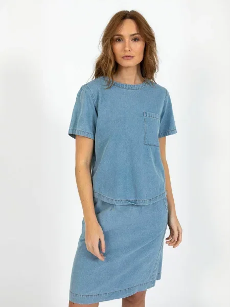 Coster Copenhagen Tricou Cc denim albastru