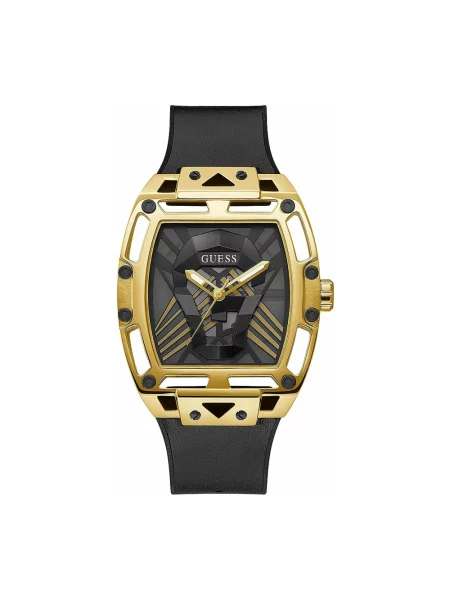 Lniany zegarek Guess czarny