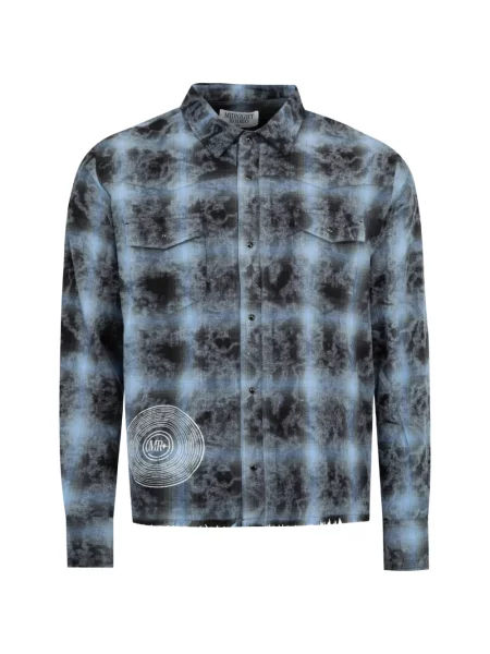 Cămașă Midnight Rodeo cu imagine de flanelă albastru