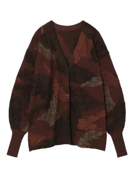 Pleteni kardigan Mame Kurogouchi smeđa