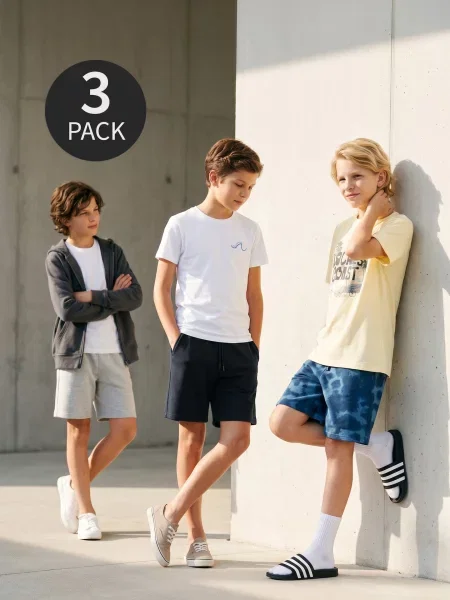 Sinsay Teplákové kraťasy s vysokým podílem bavlny 3 pack vícebarevná