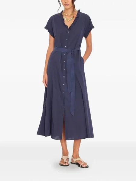 Rochie midi Xirena cu volane albastru