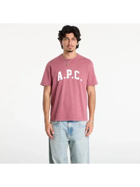 Tricou A.P.C. T-Shirt Marcus Rouge Fonce Blanc XXL